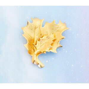 Vintage Golden Maple Leaves Brooch | Gold Tone Brooch | J2